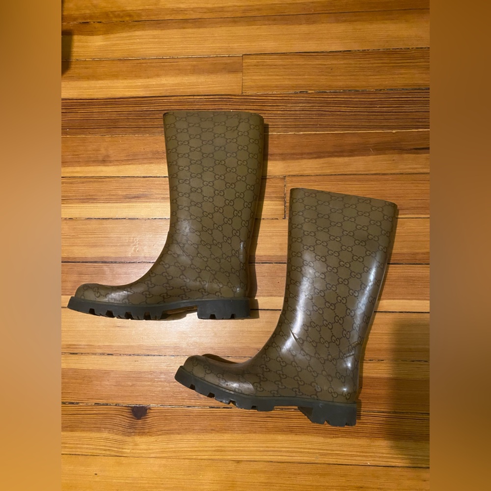 Gucci y2k monogram logo Brown Rain Boots 8.5